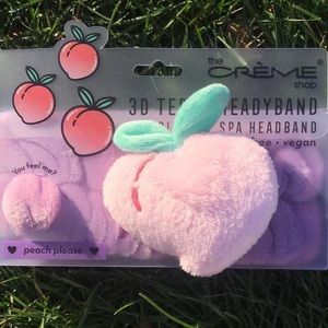 The creme shop peach 🍑 spa makeup skincare headband scrunchie super cute 🥰